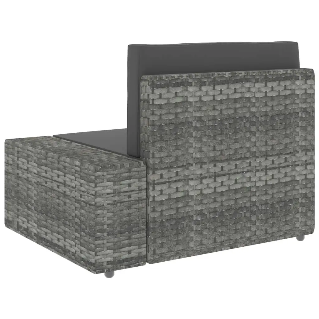 Sectional Corner Sofa with Left Armrest Poly Rattan Grey 49519