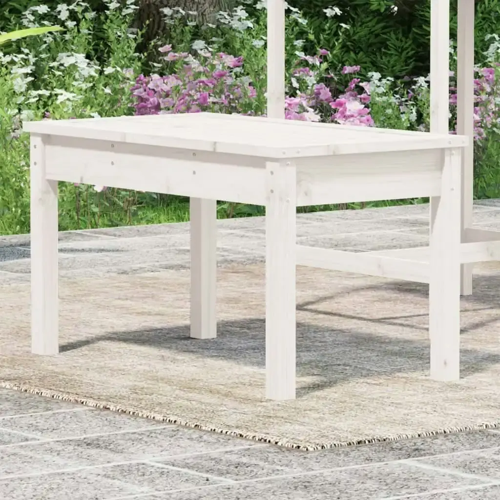 Garden Bench White 80x44x45 cm Solid Wood Pine 823998