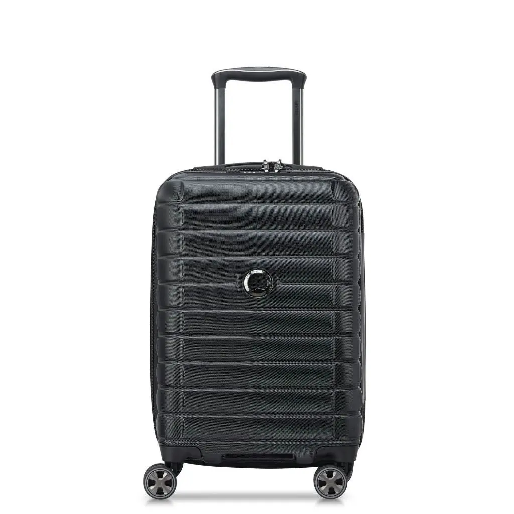 DELSEY Shadow 55cm Expandable Carry On Luggage - Black