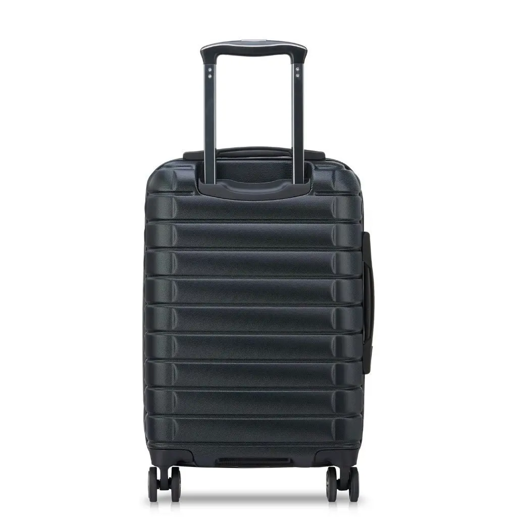 DELSEY Shadow 55cm Expandable Carry On Luggage - Black + Laptop Sleeve