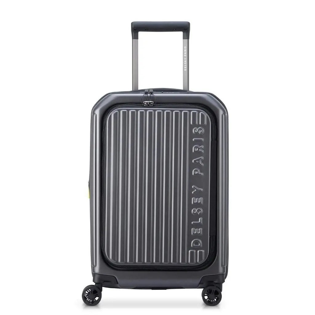 DELSEY Securitime ZIP Top Opening 55cm Cabin Luggage - Anthracite