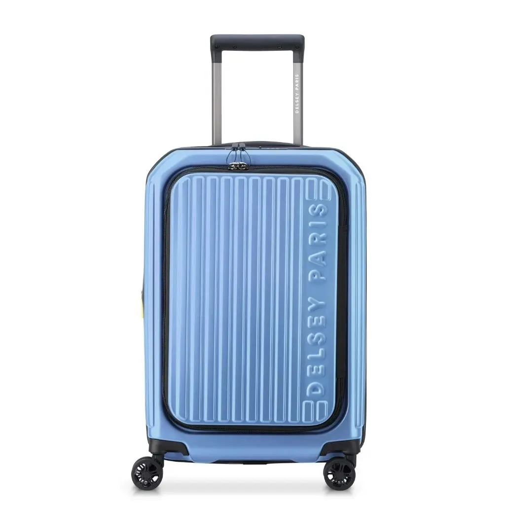 DELSEY Securitime ZIP Top Opening 55cm Cabin Luggage - Blue