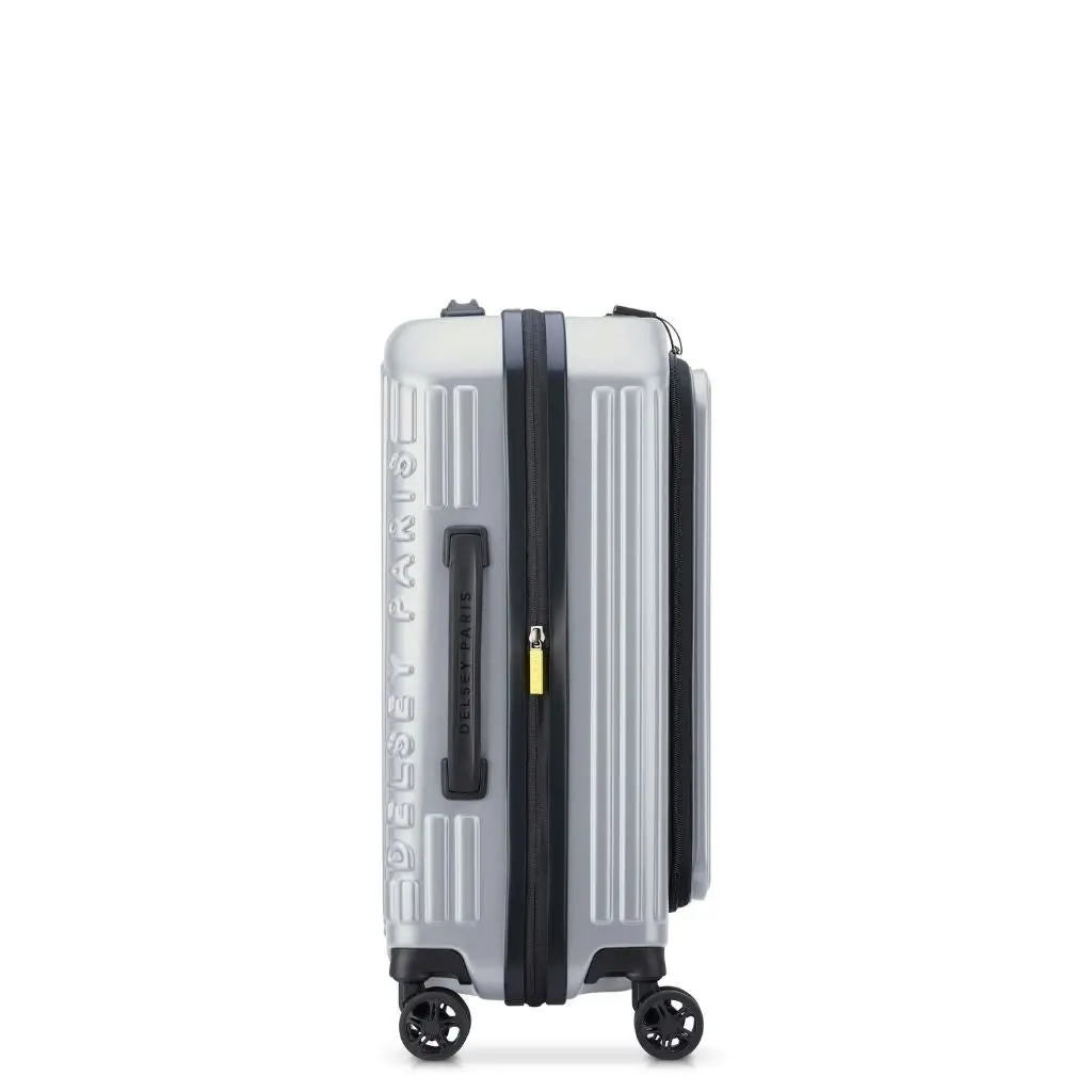 DELSEY Securitime ZIP Top Opening 55cm Cabin Luggage - Silver