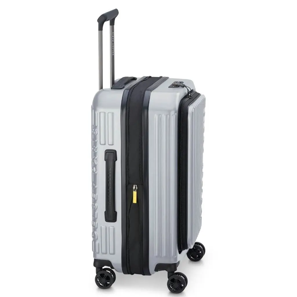 DELSEY Securitime ZIP Top Opening 55cm Cabin Luggage - Silver