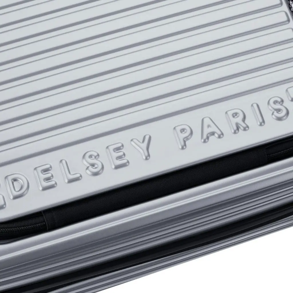 DELSEY Securitime ZIP Top Opening 55cm Cabin Luggage - Silver