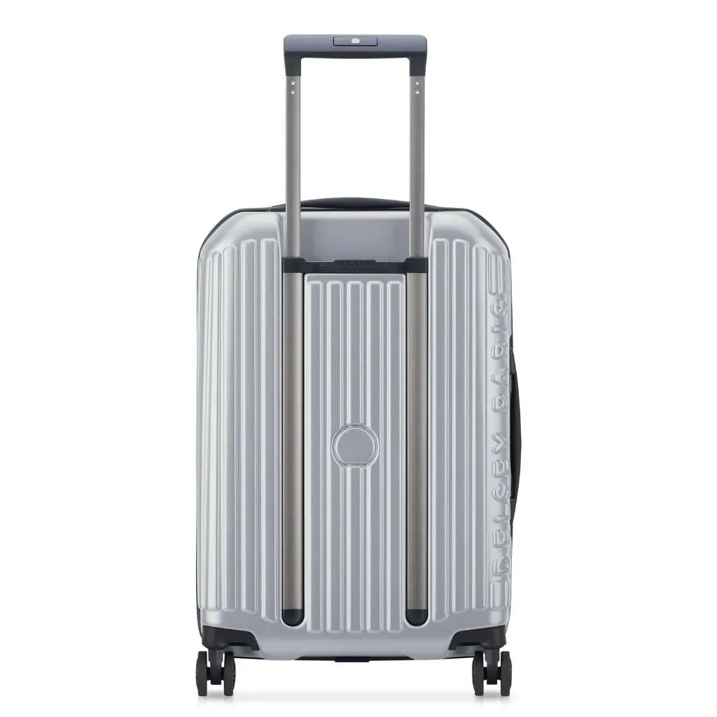 DELSEY Securitime ZIP Top Opening 55cm Cabin Luggage - Silver