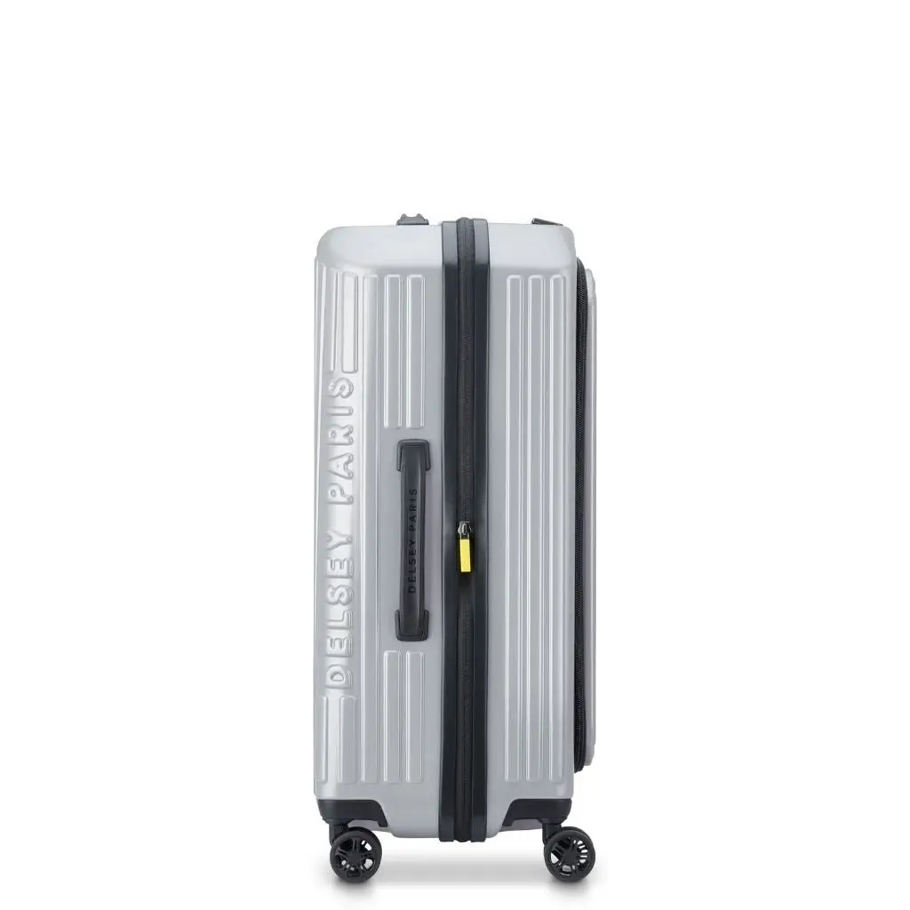 DELSEY Securitime ZIP Top Opening 66cm Medium Exp Luggage - Silver