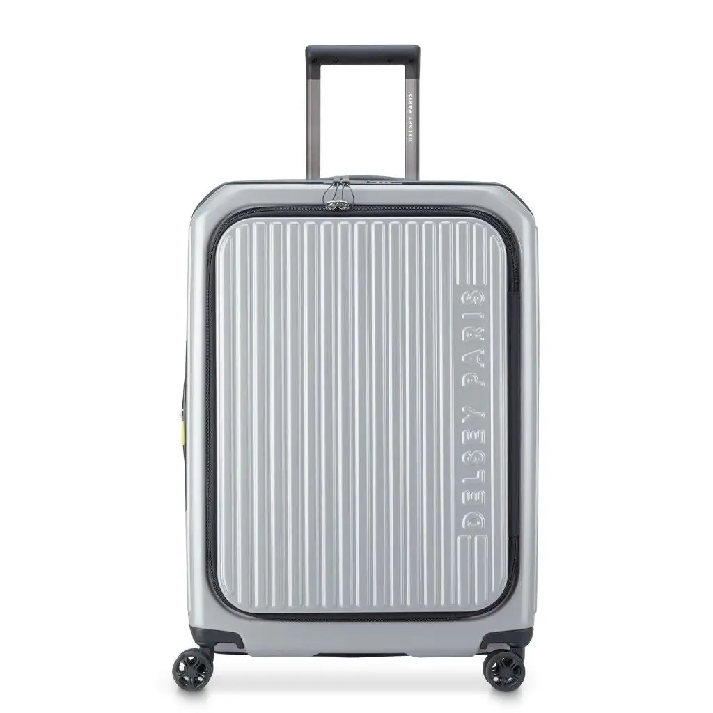 DELSEY Securitime ZIP Top Opening 66cm Medium Exp Luggage - Silver