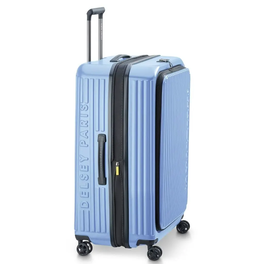 DELSEY Securitime ZIP Top Opening 76cm Large Exp Luggage - Blue