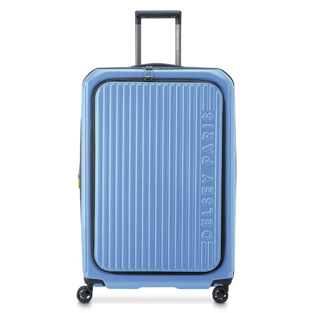 DELSEY Securitime ZIP Top Opening 76cm Large Exp Luggage - Blue