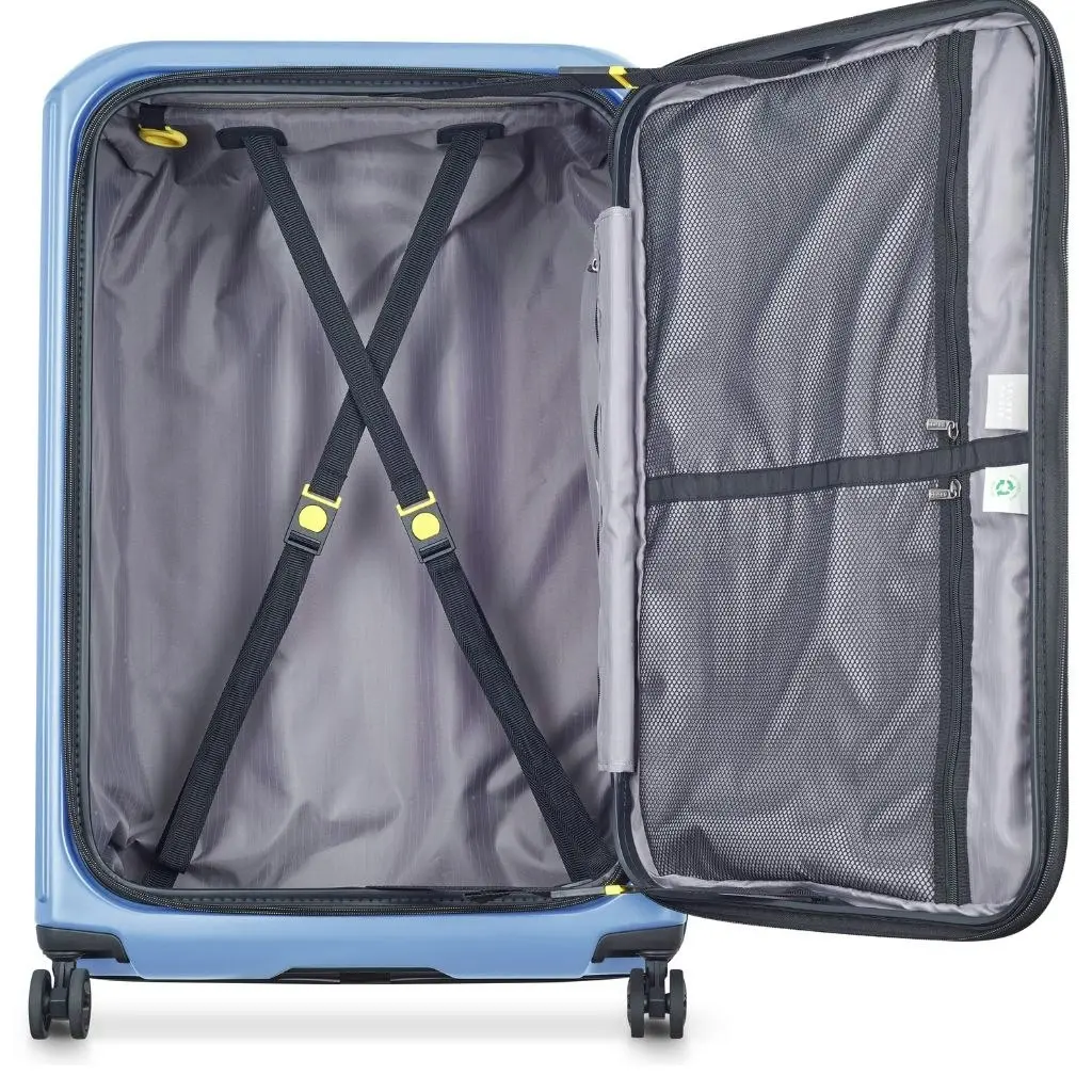 DELSEY Securitime ZIP Top Opening 76cm Large Exp Luggage - Blue