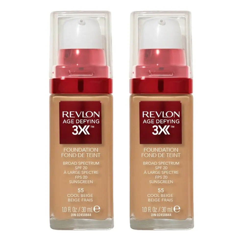 Revlon Age Defying 3x Foundation 30ml 55 Cool Beige - 2 Pack