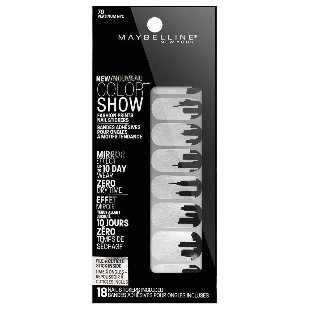 Maybelline Color Show Nail Stickers 70 Platinum Nyc