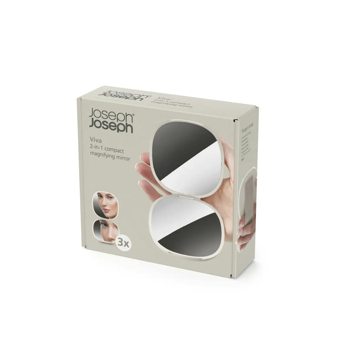 Joseph Joseph Viva 2-in-1 Compact Magnifying Mirror - Shell