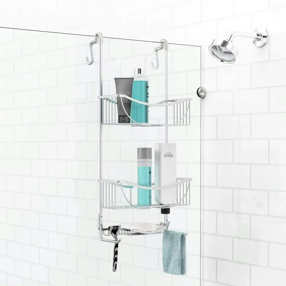 Better Living Venus 3 Tier Over the Door Shower Caddy - Aluminium Grey