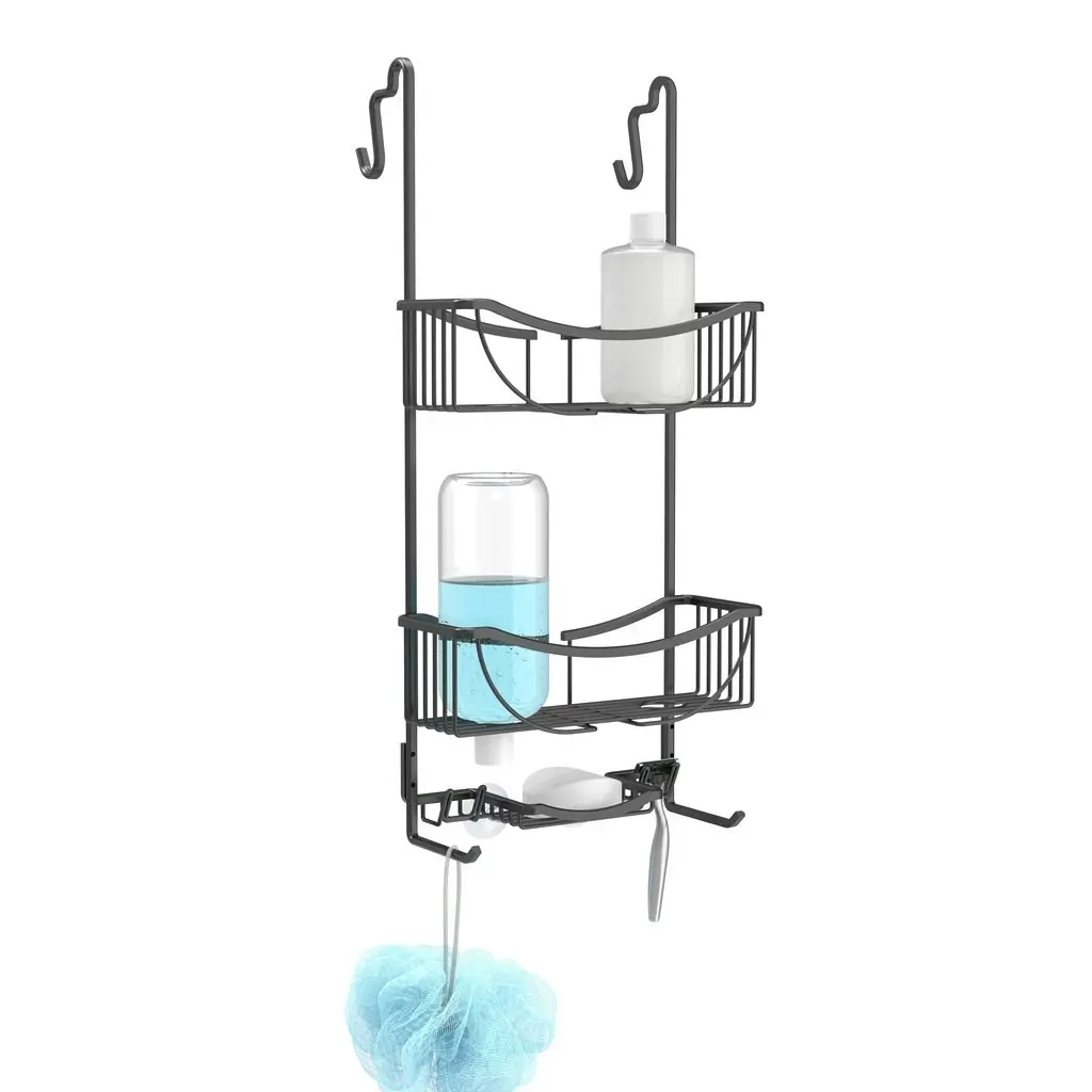 Better Living Venus 3 Tier Over the Door Shower Caddy - Black