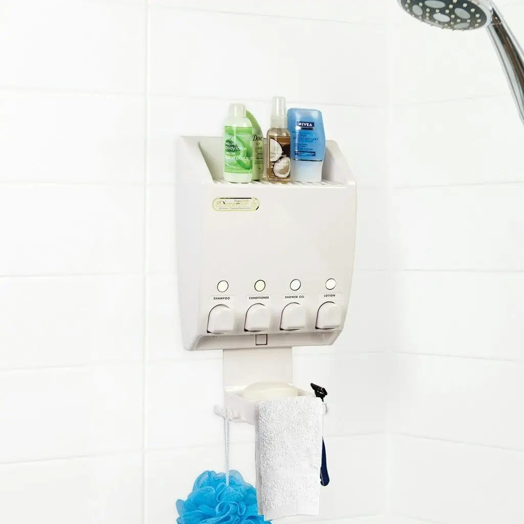 Better Living Ulti-mate 4 x 430ml Dispenser 4 Shower Caddy - White