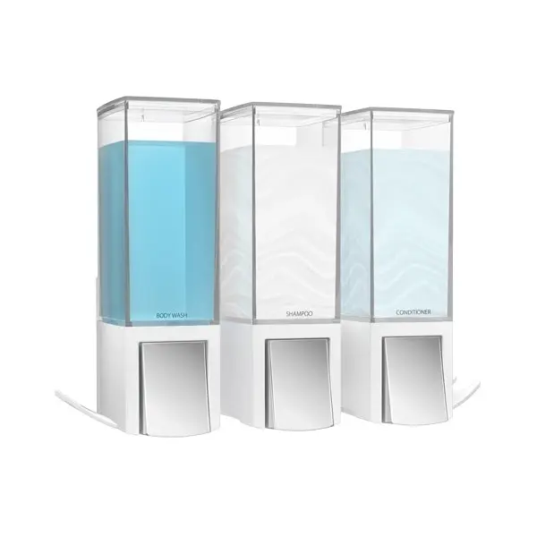 Better Living Clever 3 x 500ml Soap and Shower Dispenser Triple - Matte White