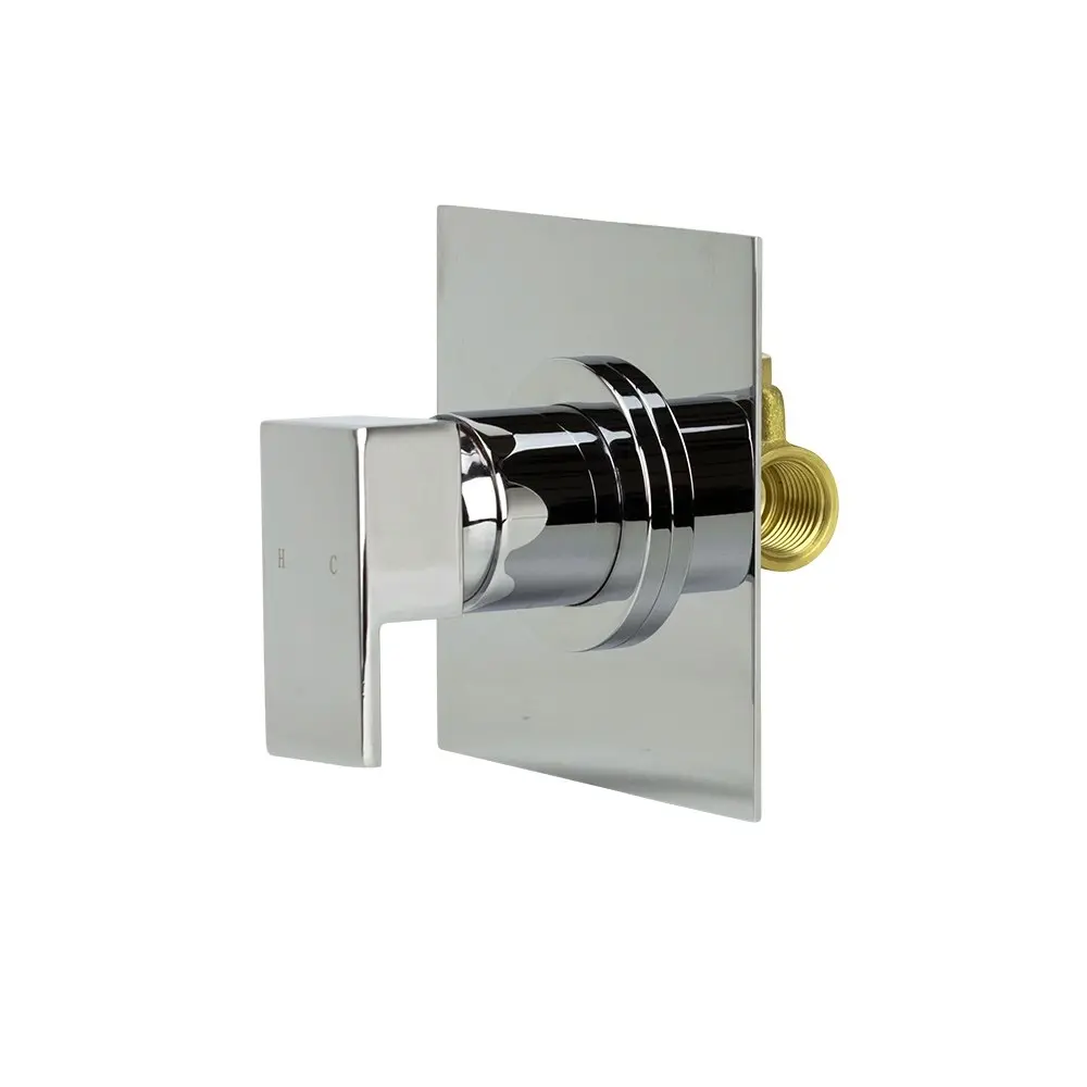 Aguzzo Quadro Wall Mounted Bath & Shower Mixer - Polished Chrome