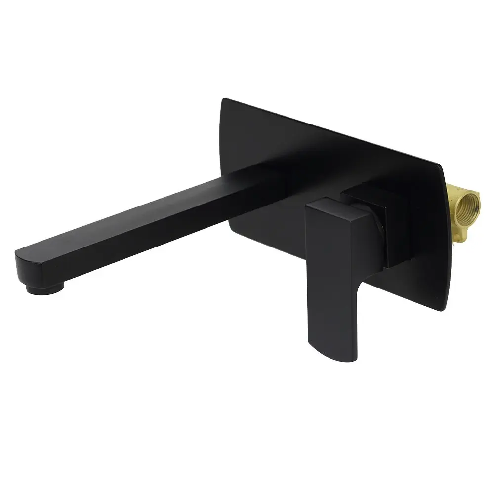 Aguzzo Terrus Wall Mounted Mixer and Spout - Matte Black