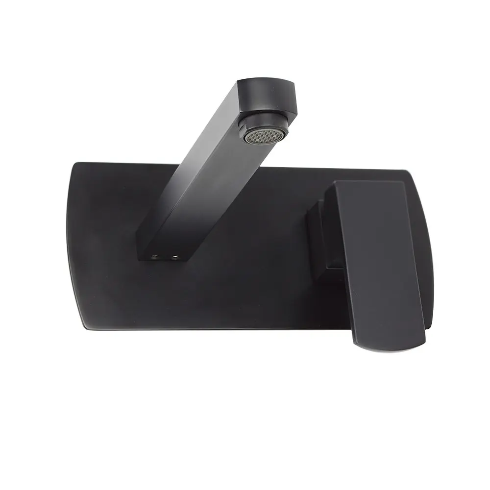 Aguzzo Terrus Wall Mounted Mixer and Spout - Matte Black