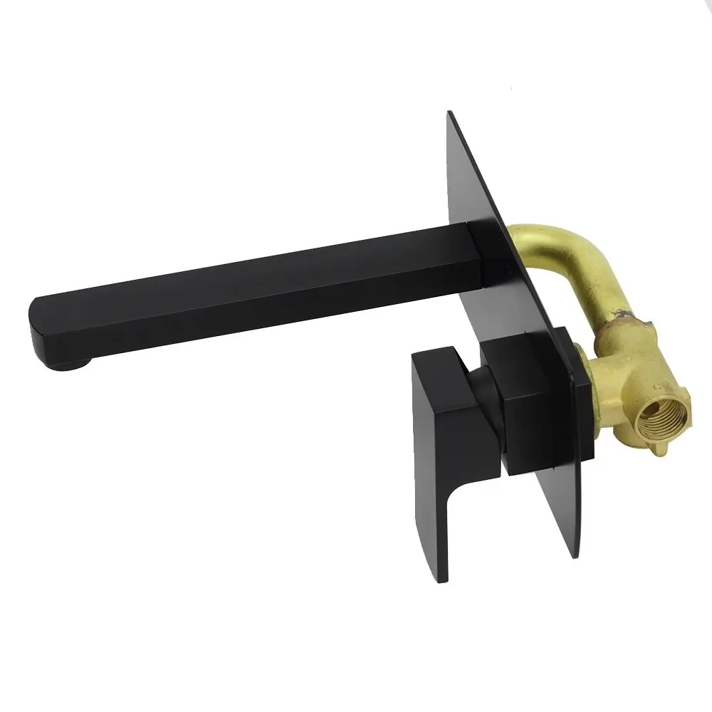 Aguzzo Terrus Wall Mounted Mixer and Spout - Matte Black