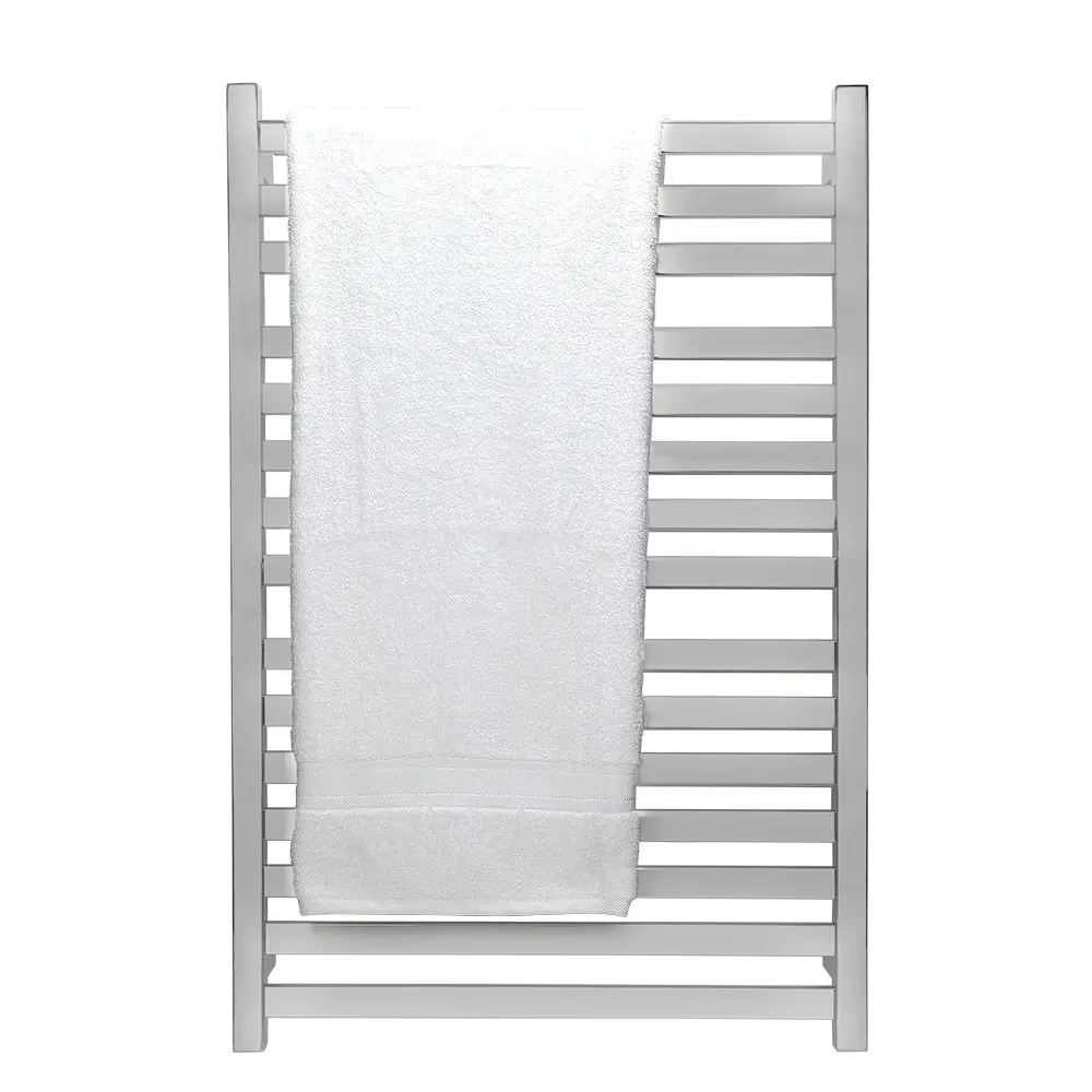 Aguzzo Ezy Fit Dual Wired Flat Tube Heated Towel Rail 60 x 92cm - Polished SS