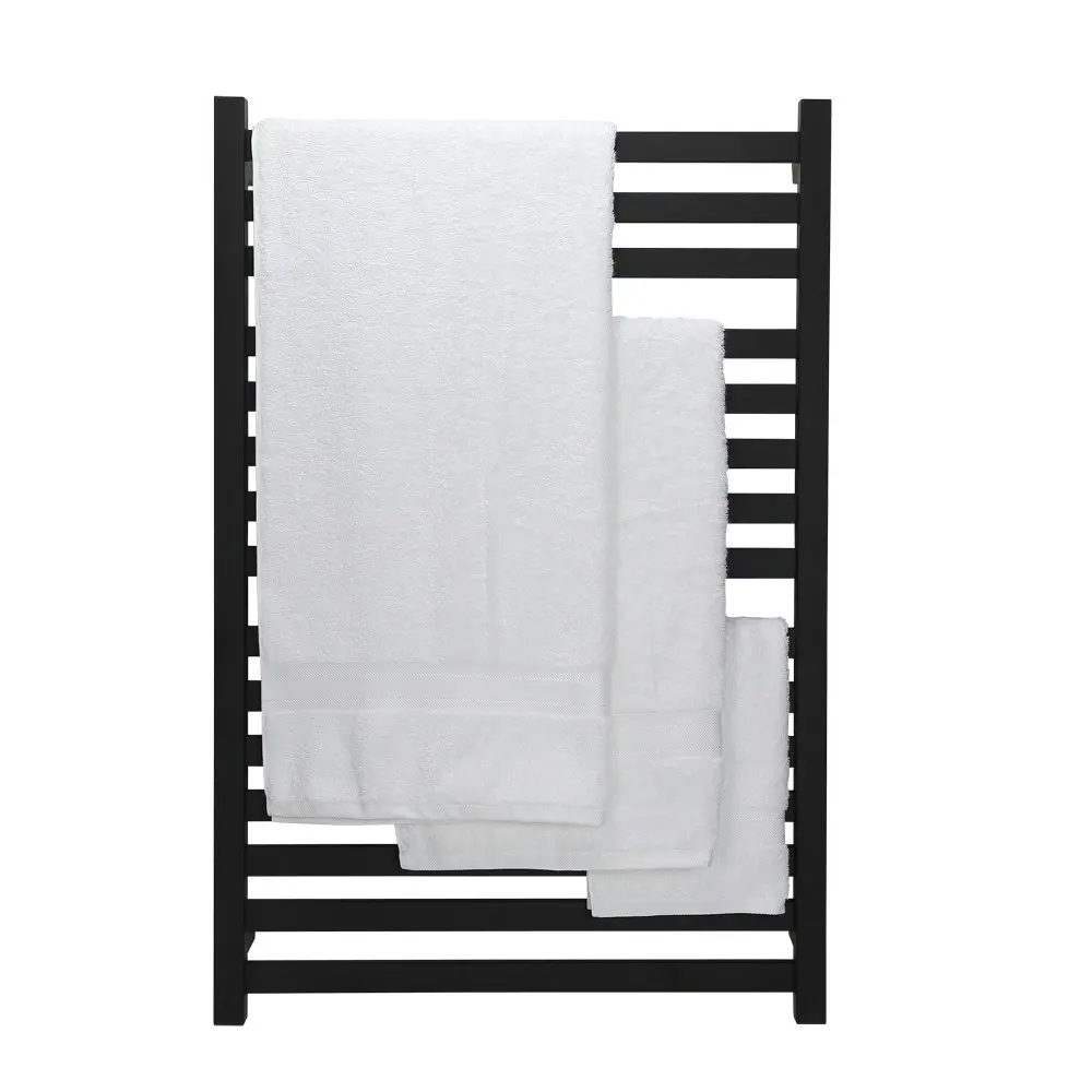 Aguzzo Ezy Fit Dual Wired Flat Tube Heated Towel Rail 60 x 92cm - Matte Black