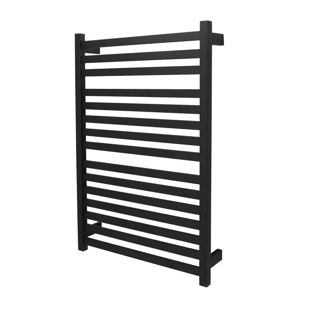 Aguzzo Ezy Fit Dual Wired Flat Tube Heated Towel Rail 60 x 92cm - Matte Black