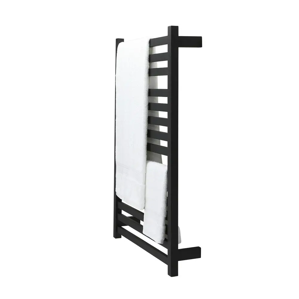 Aguzzo Ezy Fit Dual Wired Flat Tube Heated Towel Rail 60 x 92cm - Matte Black