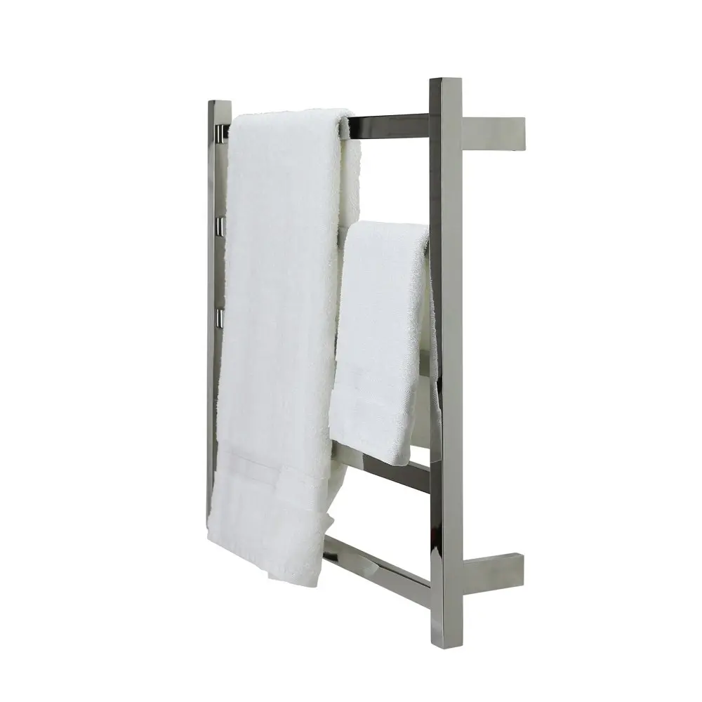 Aguzzo Ezy Fit Dual Wired Flat Tube Heated Towel Rail 75 x 70cm - Polished SS