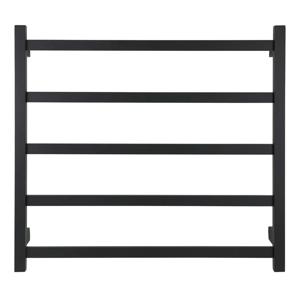 Aguzzo Ezy Fit Dual Wired Flat Tube Heated Towel Rail 75 x 70cm - Matte Black