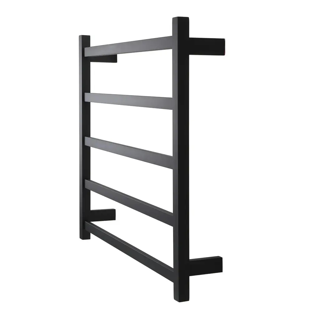 Aguzzo Ezy Fit Dual Wired Flat Tube Heated Towel Rail 75 x 70cm - Matte Black