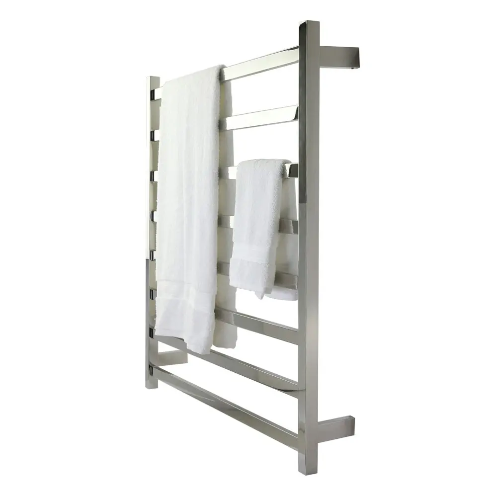 Aguzzo Ezy Fit Dual Wired Flat Tube Heated Towel Rail 90 x 92cm - Polished SS