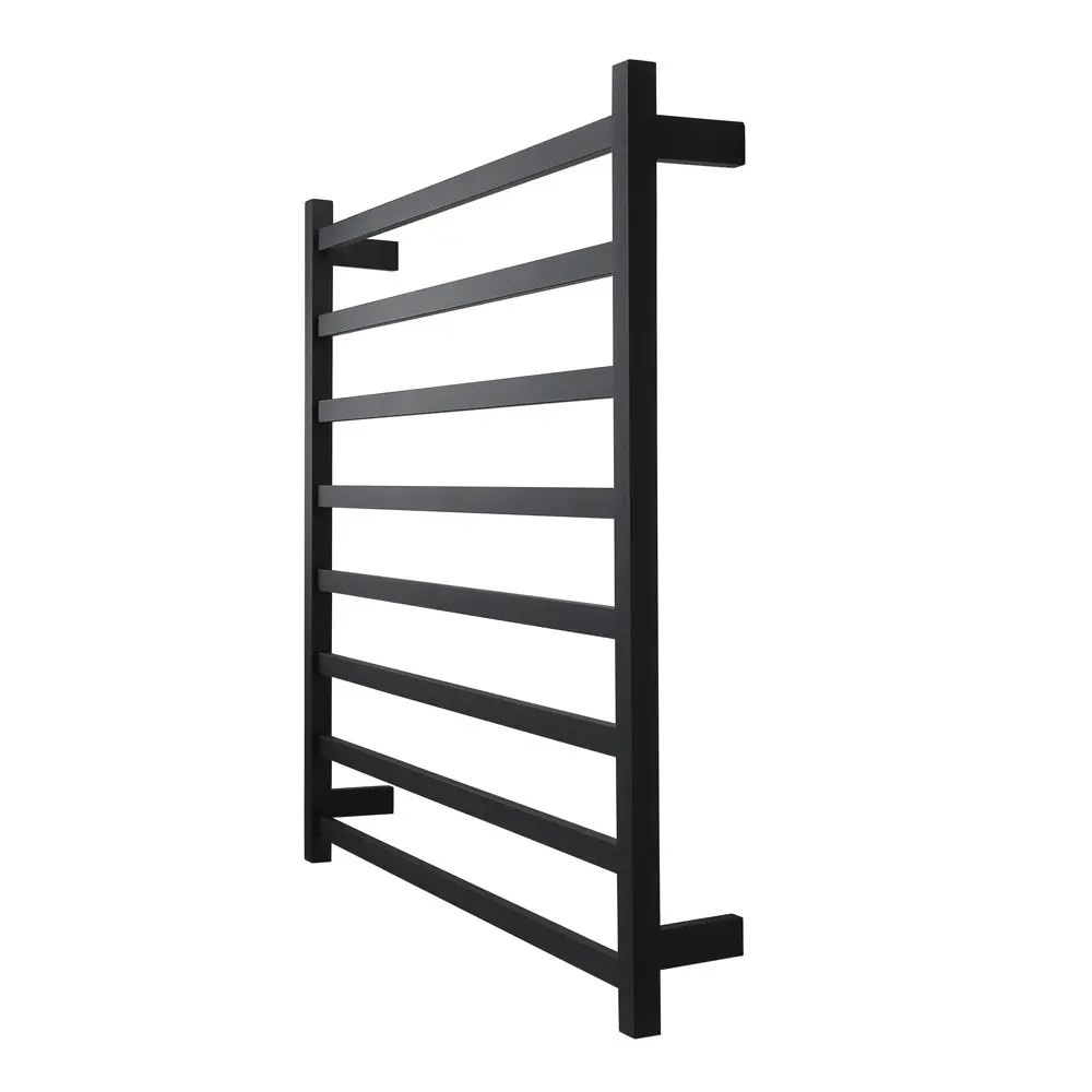 Aguzzo Ezy Fit Dual Wired Flat Tube Heated Towel Rail 90 x 92cm - Matte Black