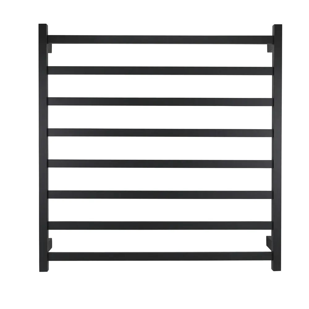 Aguzzo Ezy Fit Dual Wired Flat Tube Heated Towel Rail 90 x 92cm - Matte Black