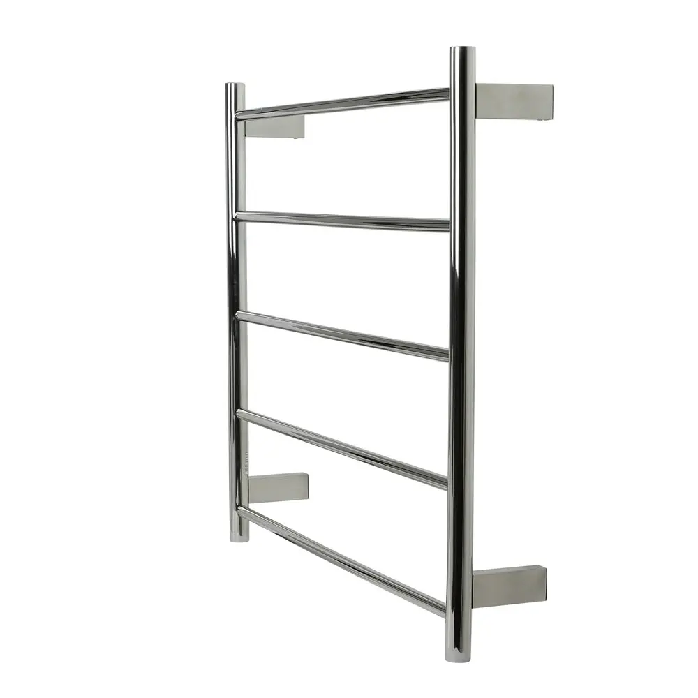 Aguzzo Ezy Fit Dual Wired Round Tube Heated Towel Rail 75 x 70cm - Polished SS