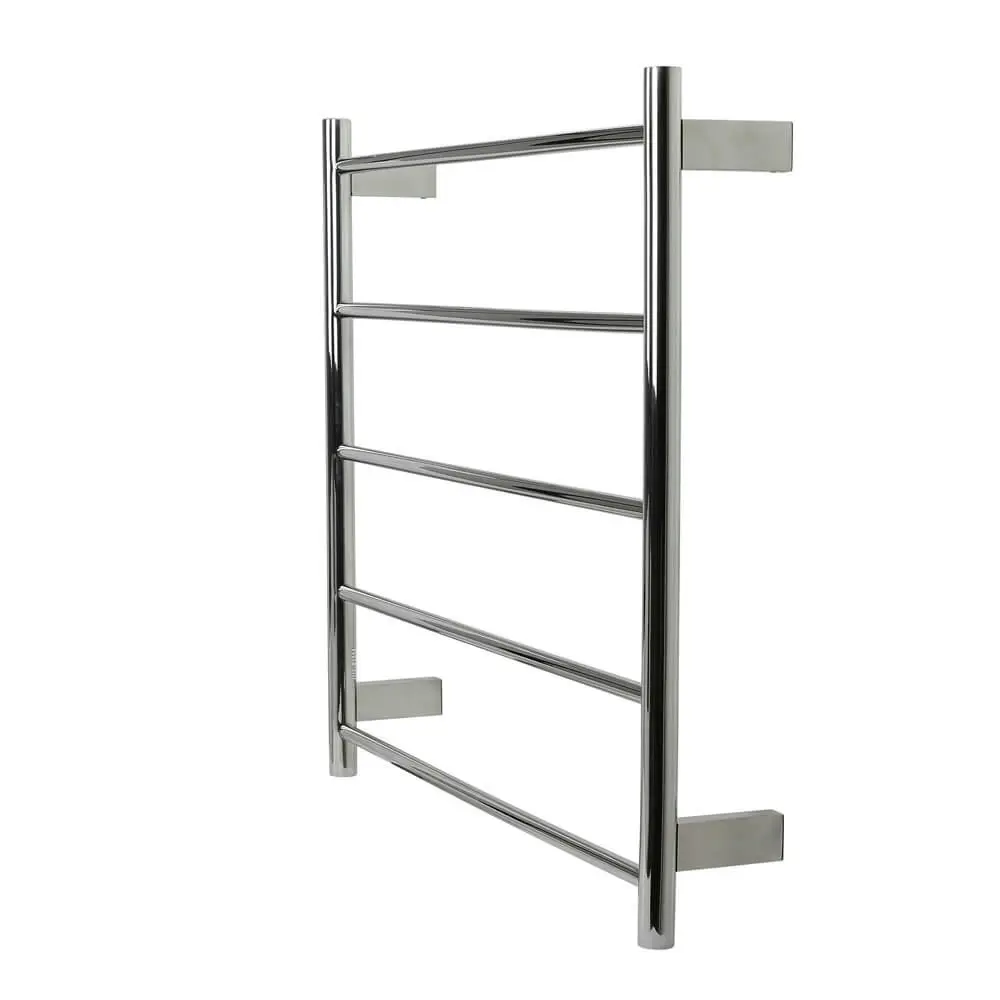 Aguzzo Ezy Fit Dual Wired Round Tube Heated Towel Rail 75 x 70cm - Brushed Nickel