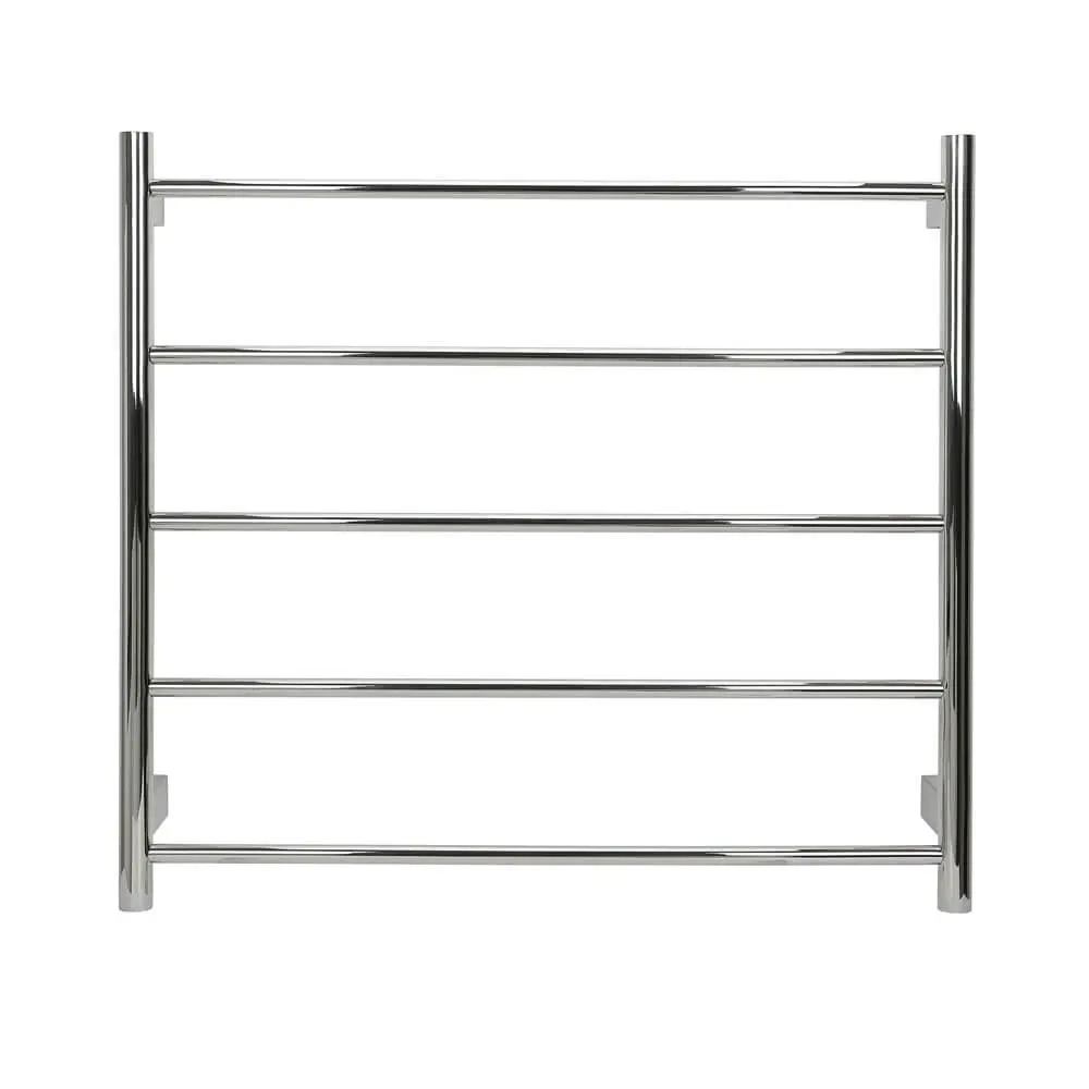 Aguzzo Ezy Fit Dual Wired Round Tube Heated Towel Rail 75 x 70cm - Brushed Nickel