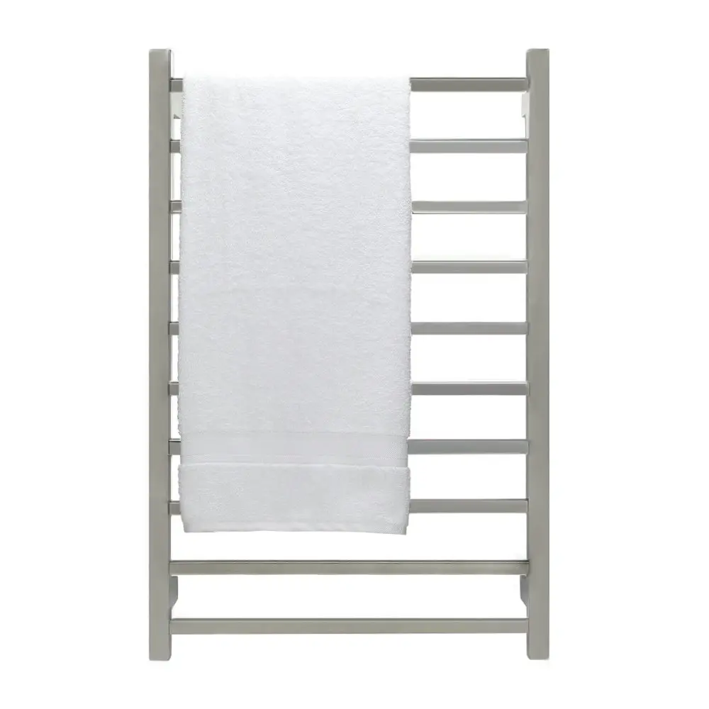 Aguzzo Ezy Fit Dual Wired Square Tube Heated Towel Rail 60 x 92cm - Polished SS