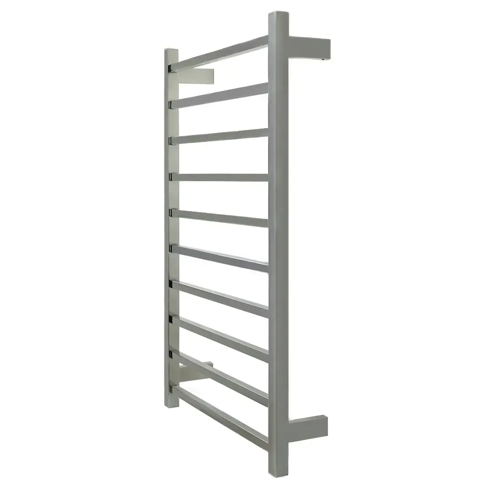 Aguzzo Ezy Fit Dual Wired Square Tube Heated Towel Rail 60 x 92cm - Polished SS