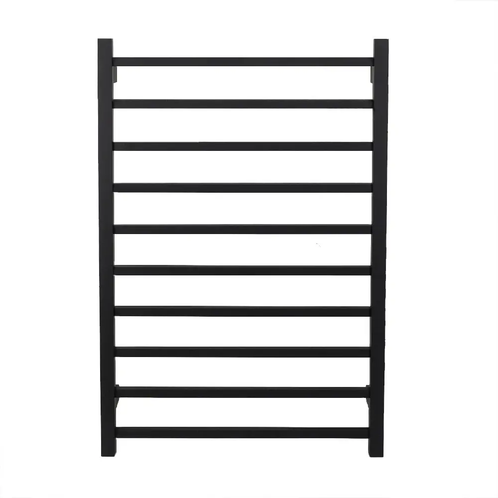 Aguzzo Ezy Fit Dual Wired Square Tube Heated Towel Rail 60 x 92cm - Matte Black