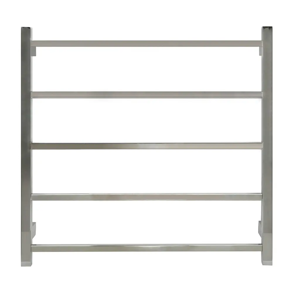 Aguzzo Ezy Fit Dual Wired Square Tube Heated Towel Rail 75 x 70cm - Polished SS