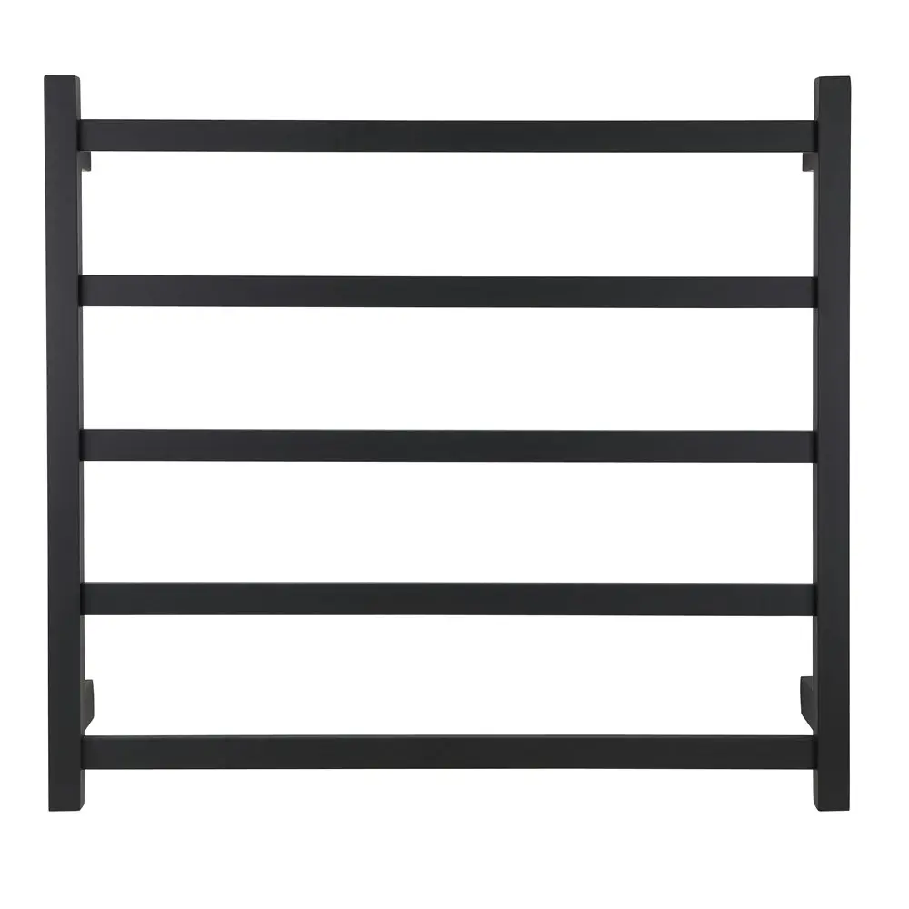 Aguzzo Ezy Fit Dual Wired Square Tube Heated Towel Rail 75 x 70cm - Matte Black