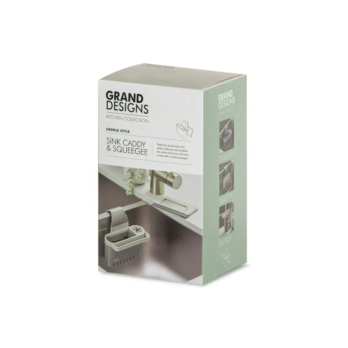 Grand Designs Kitchen Sink Caddy with Squeegee - Grey