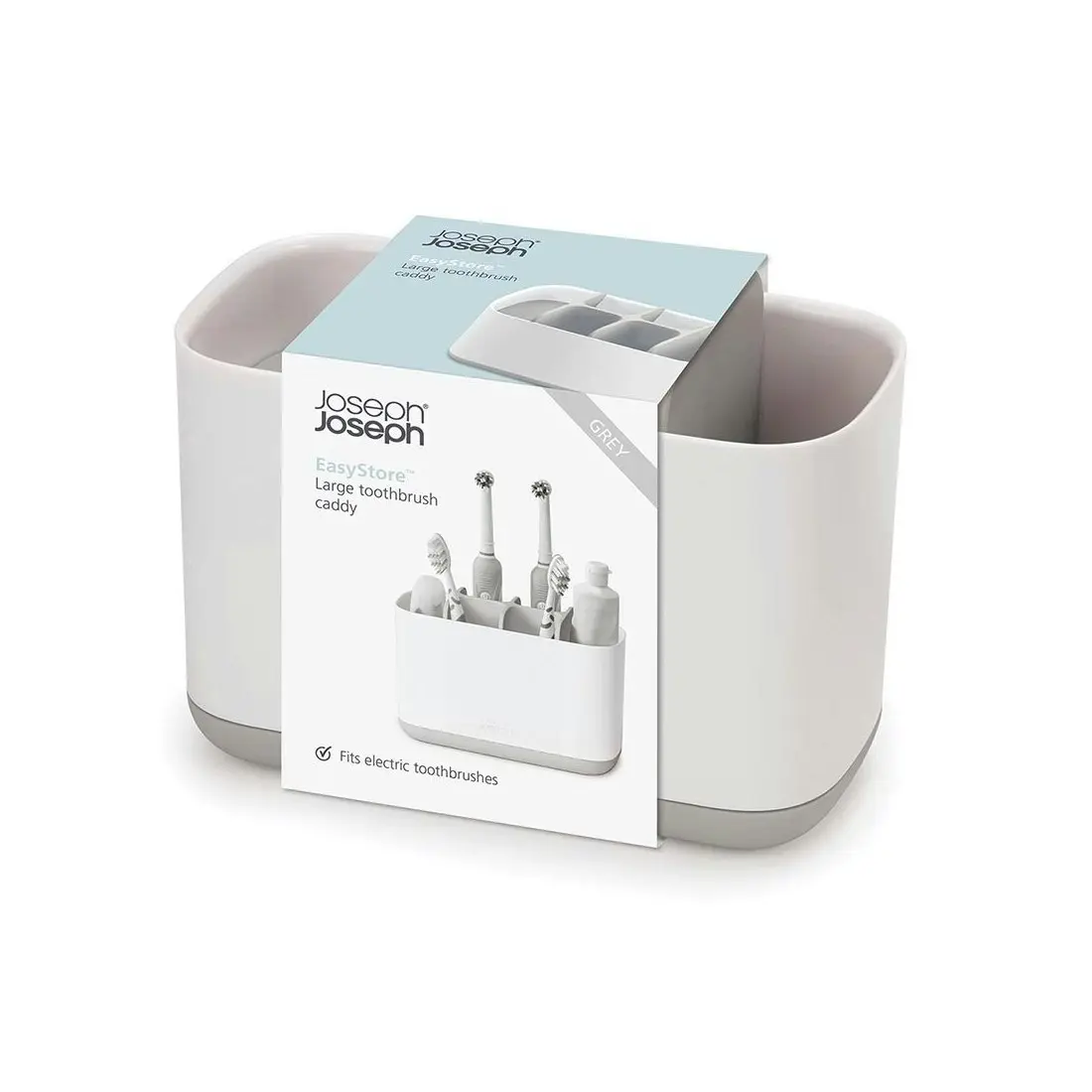 Joseph Joseph EasyStore Large Toothbrush Caddy - Grey/White