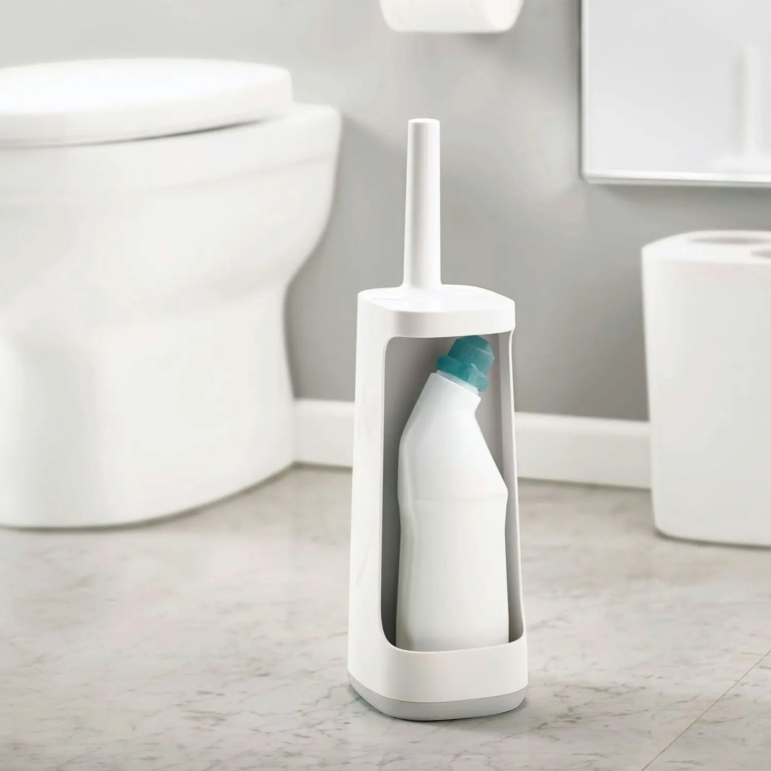 Joseph Joseph Flex Plus Toilet Brush and Stand with Storage Bay - White/Grey