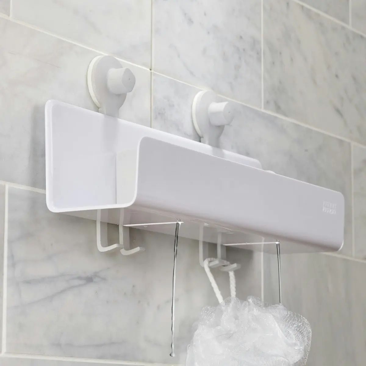 Joseph Joseph EasyStore Large Shower Shelf with Removable Mirror - White