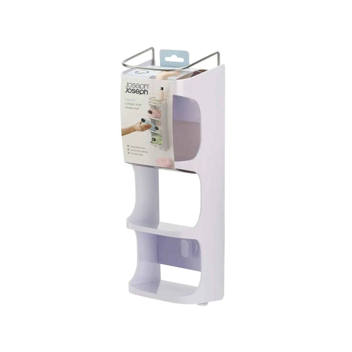 Joseph Joseph Capsule Compact 4-tier Shower Shelf - White