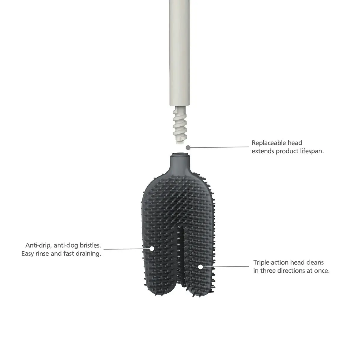 Joseph Joseph Flex 360 Luxe Toilet Brush - Steel